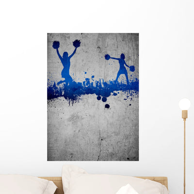 Cheerleader Background Wall Decal 3 shown on a wall