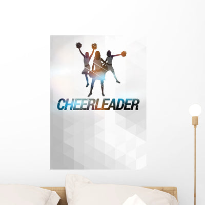 Cheerleader Background Wall Decal 2 shown on a wall
