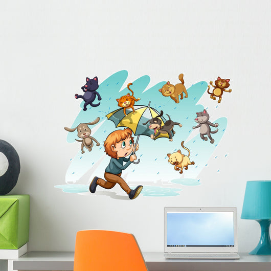 Raining Cats and Dogs Wall Decal
