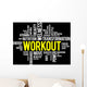 WORKOUT word cloud, fitness, health concept Wall Decal