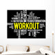 WORKOUT word cloud, fitness, health concept Wall Decal