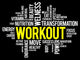 WORKOUT word cloud, fitness, health concept Wall Decal
