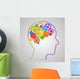 Head with gears in brain Wall Decal