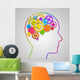 Head with gears in brain Wall Decal