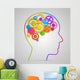 Head with gears in brain Wall Decal