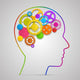 Head with gears in brain Wall Decal