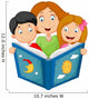 Cartoon mother reading with his children Wall Decal