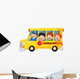 Happy children on a school bus Wall Decal