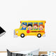 Happy children on a school bus Wall Decal