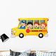 Happy children on a school bus Wall Decal