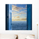 room with open door  to seascape Wall Decal