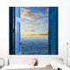 room with open door  to seascape Wall Decal