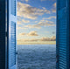 room with open door  to seascape Wall Decal