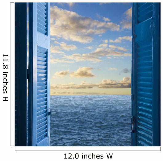 room with open door  to seascape Wall Decal