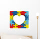 Autism Awareness Puzzle Heart Illustration Wall Decal