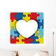 Autism Awareness Puzzle Heart Illustration Wall Decal