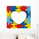 Autism Awareness Puzzle Heart Illustration Wall Decal