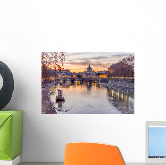 Vatican City and Tevere River in Rome at Dusk Wall Decal