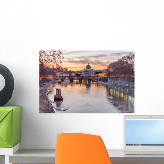 Vatican City and Tevere River in Rome at Dusk Wall Decal