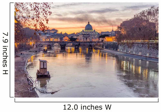 Vatican City and Tevere River in Rome at Dusk Wall Decal