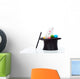 Cute White Rabbit With Colorful Easter Eggs In Magician Hat Wall Decal