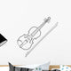 vector grey outline vector violin fiddle bow on white background Wall Decal