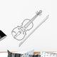 vector grey outline vector violin fiddle bow on white background Wall Decal