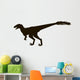 Velociraptor with Feathers Silhouette Wall Mural