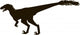 Velociraptor with Feathers Silhouette Wall Mural