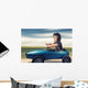 kleiner Junge im Tretauto Wall Decal