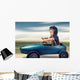 kleiner Junge im Tretauto Wall Decal