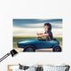 kleiner Junge im Tretauto Wall Decal