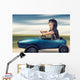 kleiner Junge im Tretauto Wall Decal