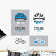 Bicycle, cycling helmet and glasses Wall Decal