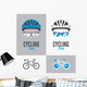 Bicycle, cycling helmet and glasses Wall Decal