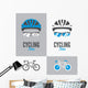 Bicycle, cycling helmet and glasses Wall Decal