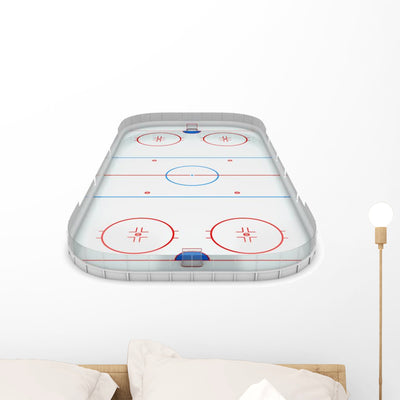 Ice Hockey Area Wall Decal shown on a wall