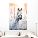 Portrait of a gray sports horse in the winter Wall Decal