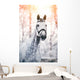 Portrait of a gray sports horse in the winter Wall Decal