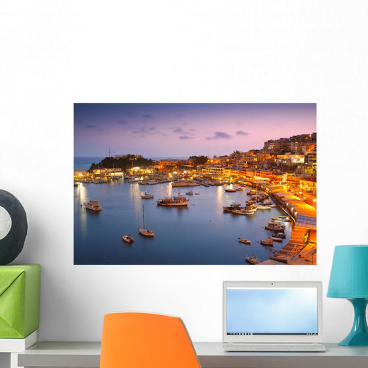 Evening in Mikrolimano marina in Athens, Greece. Wall Decal