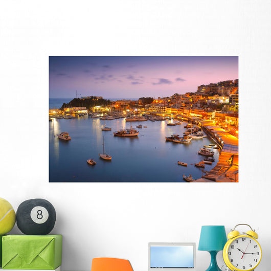 Evening in Mikrolimano marina in Athens, Greece. Wall Decal