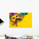 Mardi Gras Mask on yellow Background Wall Decal