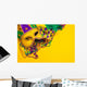 Mardi Gras Mask on yellow Background Wall Decal
