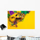 Mardi Gras Mask on yellow Background Wall Decal