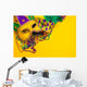 Mardi Gras Mask on yellow Background Wall Decal