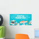 Flat design illustration concept for digital marketing Wall Decal