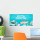 Flat design illustration concept for digital marketing Wall Decal