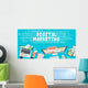Flat design illustration concept for digital marketing Wall Decal
