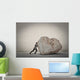 Businessman pushing a boulder Wall Decal