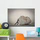 Businessman pushing a boulder Wall Decal